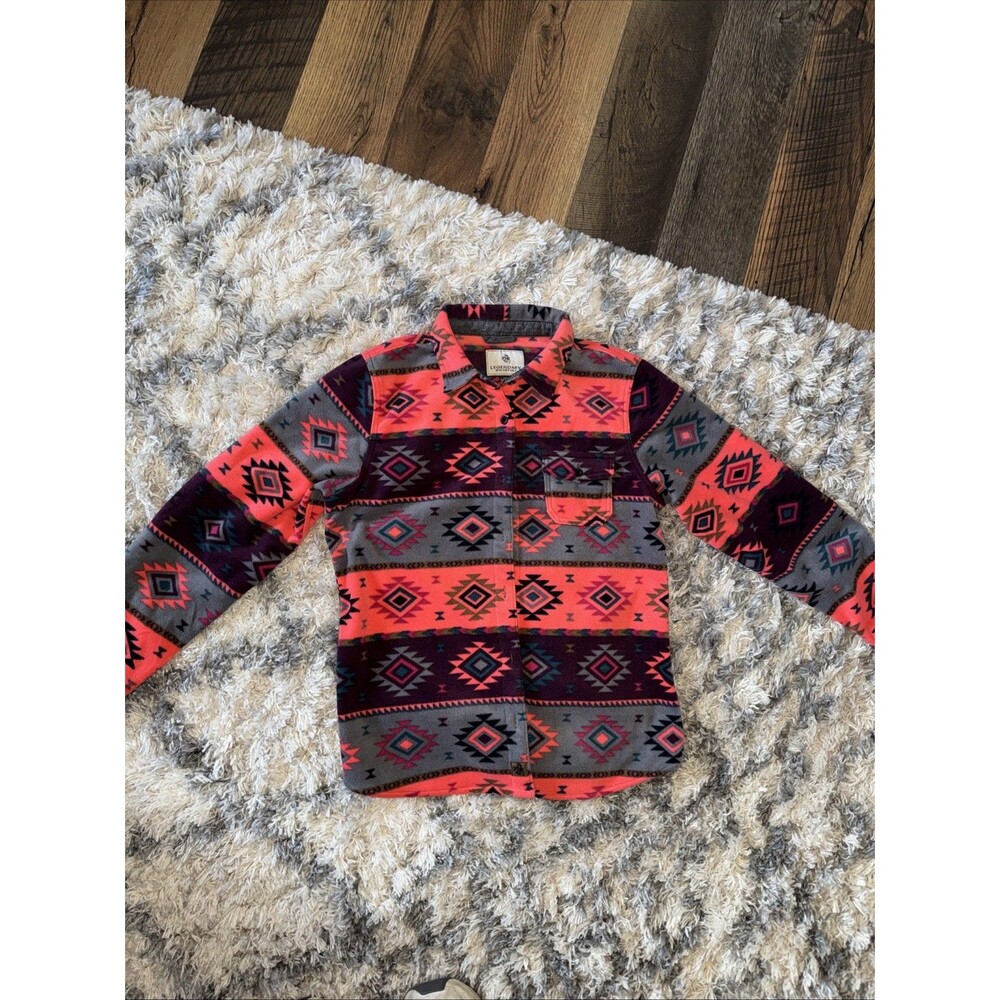 Legendary Whitetails Womens LG Aztec Fleece Shirt Jacket Southwest Pattern